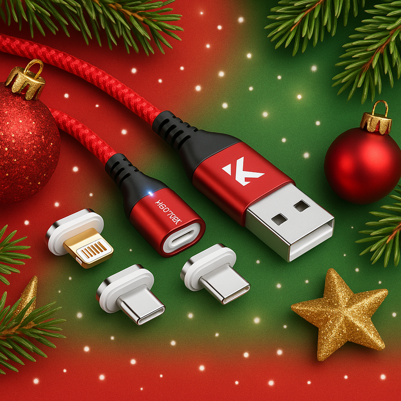 🔵 USB-A Fast Charging Cable (+3 Tips)